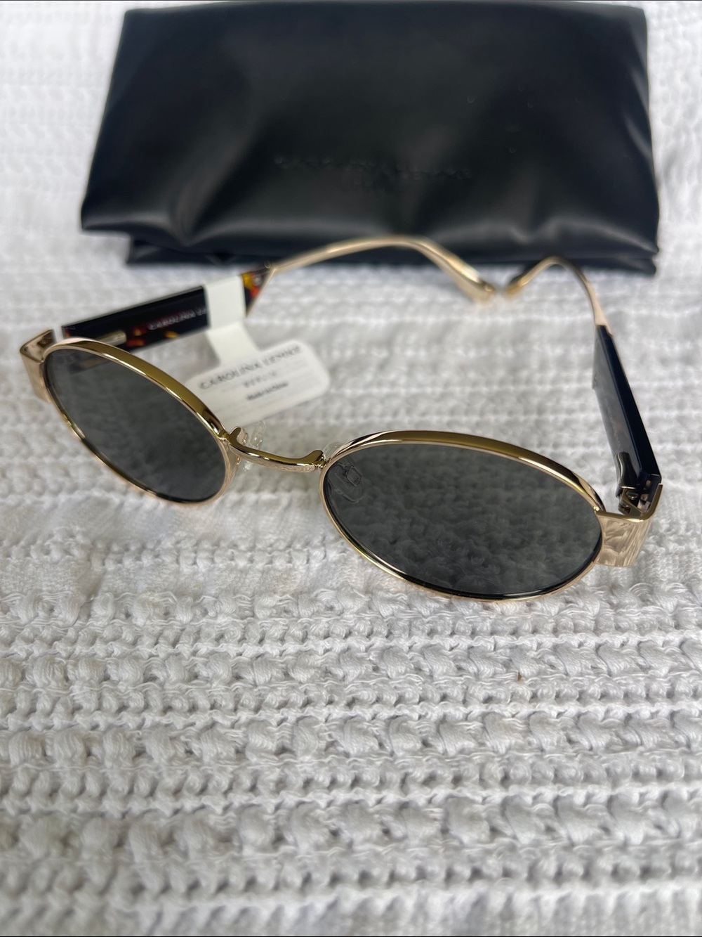 Carolina Lemke Kwasi Gold Sunglasses + Premium Faux Leather Case 3133-02 - Picture 2 of 8